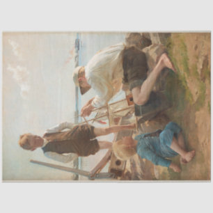 Shipbuilders (by Albert Edelfelt) Tissue Paper