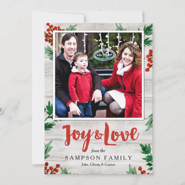 Shiplap Holiday Photo Card (Front)