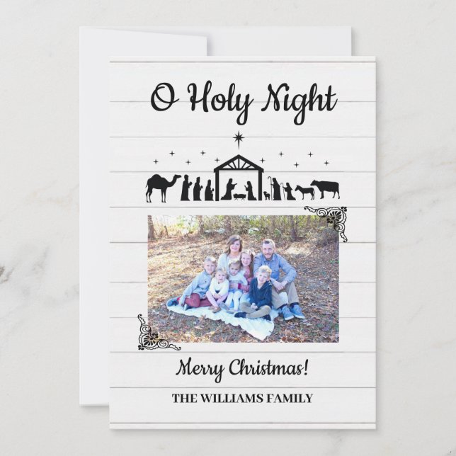 Shiplap Nativity Christmas Holiday Picture Card (Front)