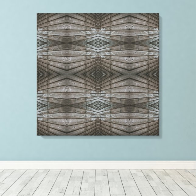 Shiplap Wood Planks Perspective Southwest Pattern Canvas Print (Insitu(Wood Floor))