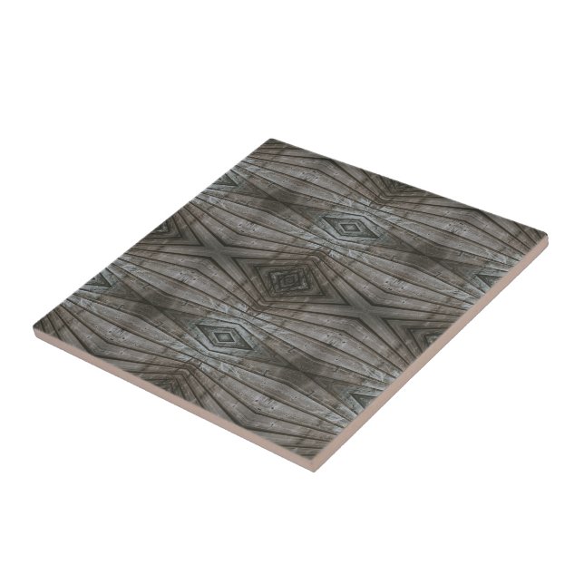 Shiplap Wood Planks Perspective Southwest Pattern Ceramic Tile (Side)