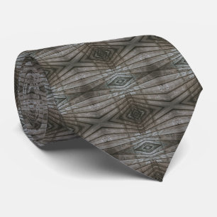 Shiplap Wood Planks Perspective Southwest Pattern Neck Tie