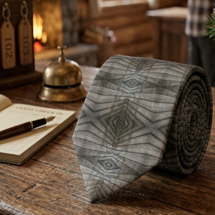 Shiplap Wood Planks Perspective Southwest Pattern Neck Tie