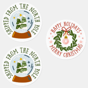 Shipped from the North Pole Sticker Labels