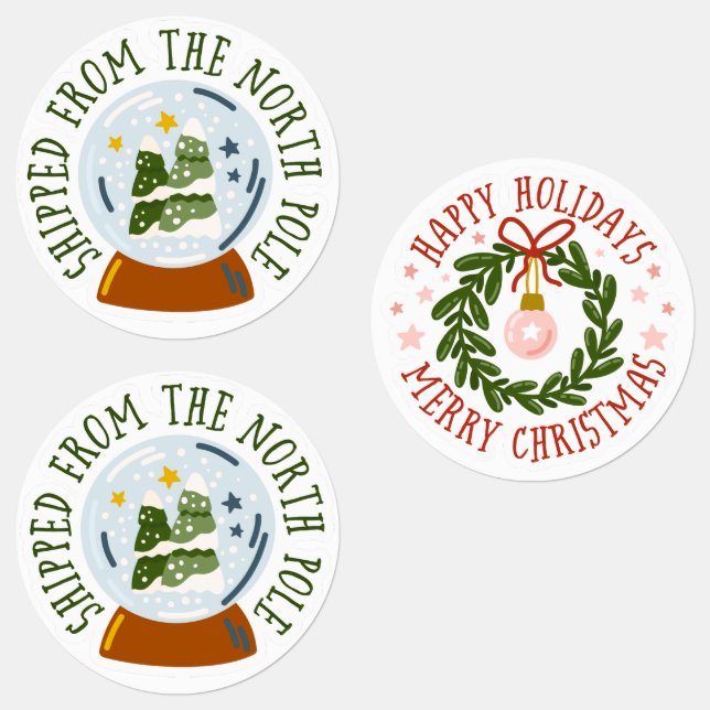 Shipped from the North Pole Sticker Labels (Group)