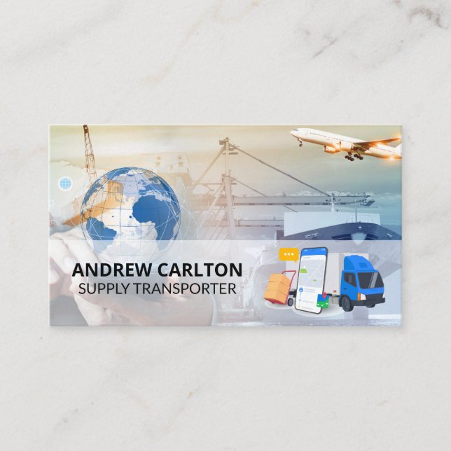 Shipping Air Boat Trucking Freight  Business Card (Front)