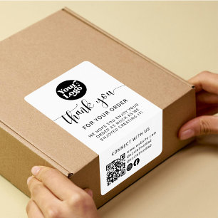 Shipping Code Logo QR Package White Box Seal Label