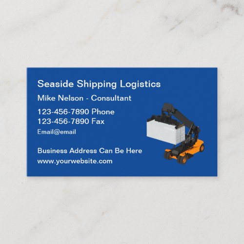 Shipping Container Handling And Logistics  Business Card