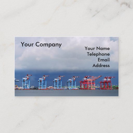Customizable Shipping Cranes and Containers Business Cards