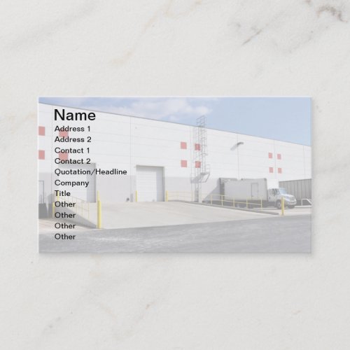 shipping docks by a warehouse business card