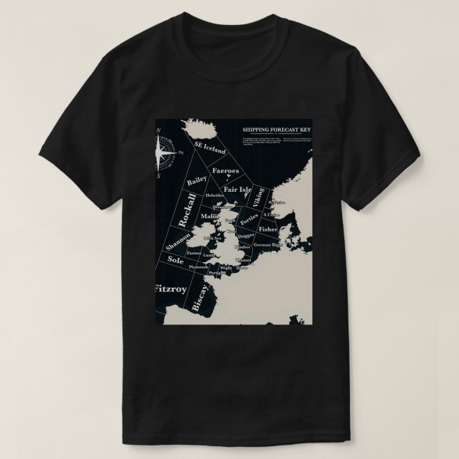 Shipping Forecast map T-Shirt (Design Front)