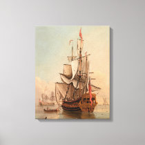 Shipping in a Calm | Peter Monamy Canvas Print
