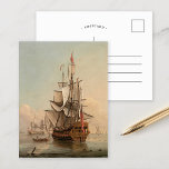 Shipping in a Calm | Peter Monamy Postcard<br><div class="desc">Shipping in a Calm (1700-1725) | Peter Monamy's Shipping in a Calm is a serene maritime painting that captures ships at rest on calm waters. The composition highlights the tranquility of the sea, with detailed renderings of sailing vessels and the soft play of light on the water. Monamy's precise technique...</div>