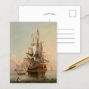 Shipping in a Calm   Peter Monamy Postcard