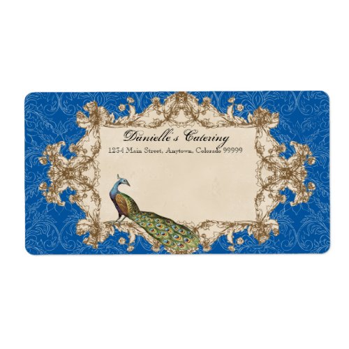 Shipping Labels _ Royal Blue Vintage Peacock