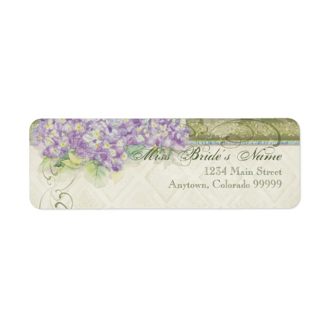 Shipping Labels - Vintage Style Lilac Hydrangea (Front)