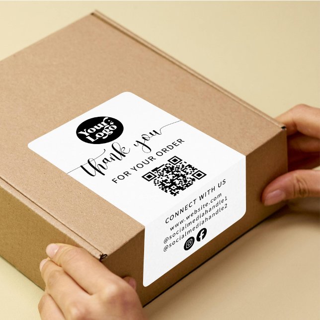 Shipping Package QR Code Logo White Box Seal Label (Creator Uploaded)