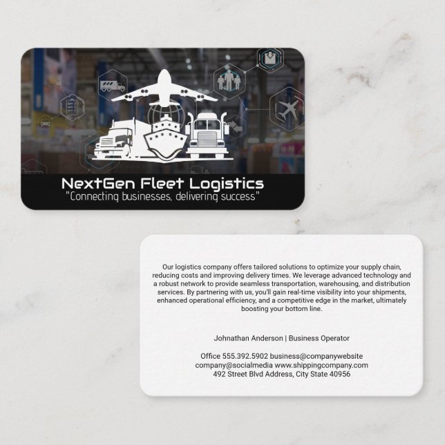 Shipping Transport Logistics Vehicles Business Card (Front/Back)