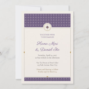 Shippo Circle Pattern Japanese Wedding Invitation