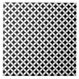 Shippo Japanese Black And White Geometric Pattern Ceramic Tile