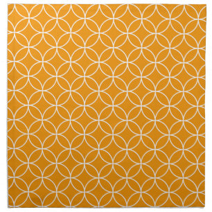 Shippo Motive Orange and White Cloth Napkin