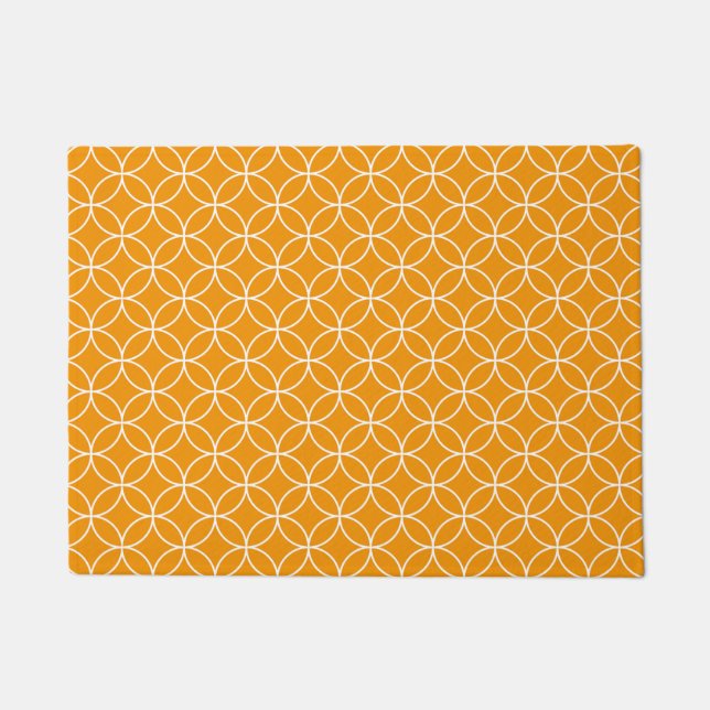 Shippo Motive Orange and White Doormat (Front)
