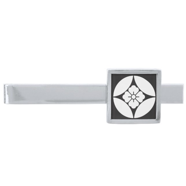 Shippo-ni hanakaku silver finish tie bar (Front)