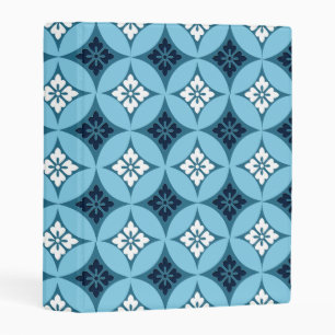 Shippo with Flower Motif, Blue and White Mini Binder