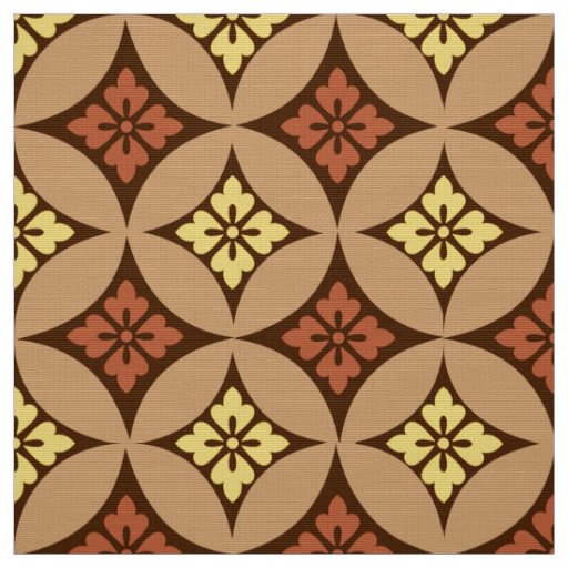 Shippo with Flower Motif, Brown and Golden Yellow Fabric