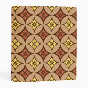 Shippo with Flower Motif, Brown and Golden Yellow Mini Binder