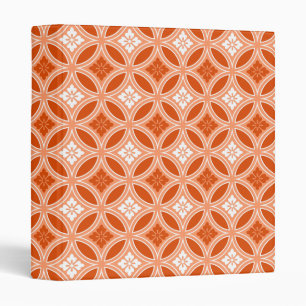 Shippo with Flower Motif, Mandarin Orange 3 Ring Binder