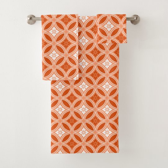 orange bath towels