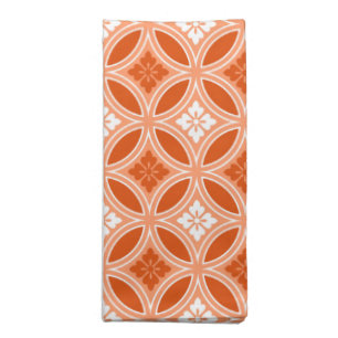 Shippo with Flower Motif, Mandarin Orange Cloth Napkin