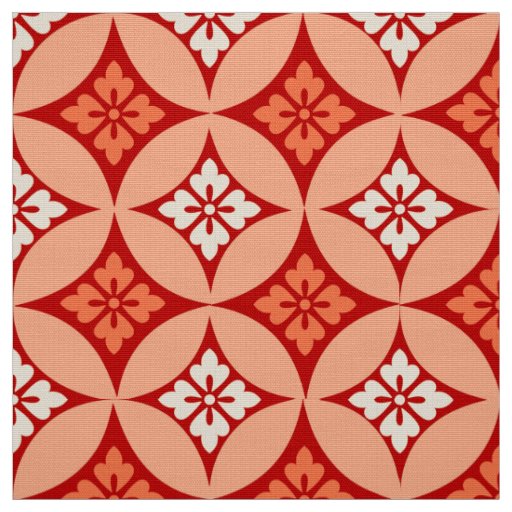 Shippo with Flower Motif, Mandarin Orange Fabric