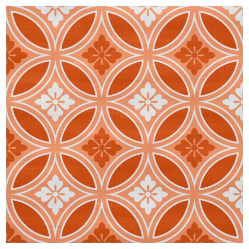 Shippo with Flower Motif, Mandarin Orange Fabric