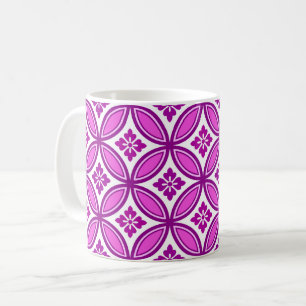 Shippo with Flower Motif, Orchid and Deep Purple Coffee Mug
