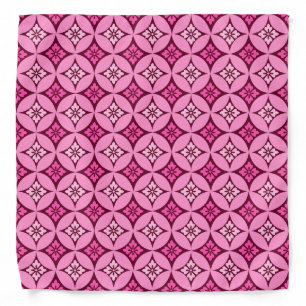 Shippo with Flower Motif, Pink and Burgundy Bandana