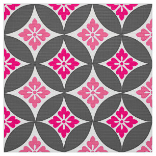 Shippo with Flower Motif, Pink and Silver Gray Fabric