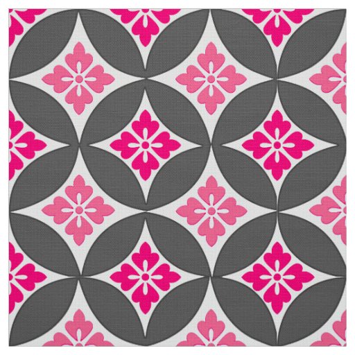 Shippo with Flower Motif, Pink and Silver Gray Fabric