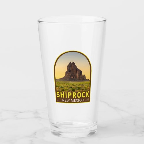 Shiprock New Mexico Retro Emblem Art Vintage Glass