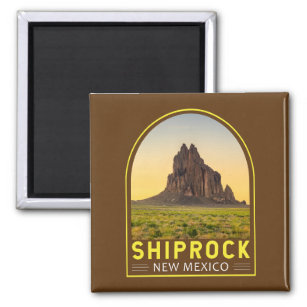 Shiprock New Mexico Retro Emblem Art Vintage Magnet