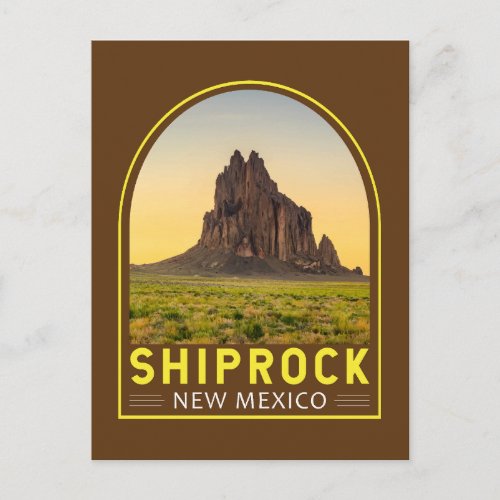 Shiprock New Mexico Retro Emblem Art Vintage Postcard