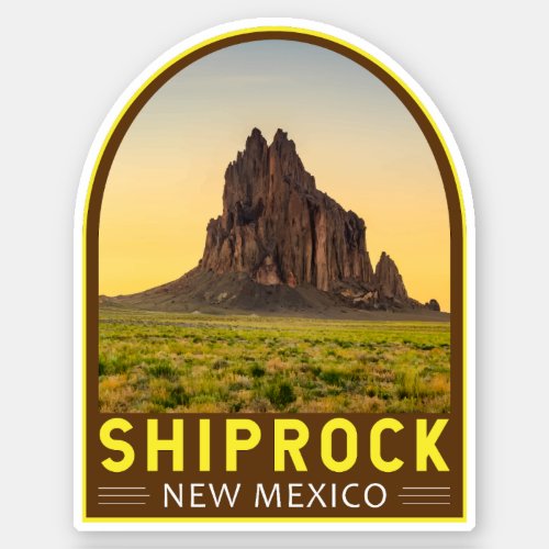 Shiprock New Mexico Retro Emblem Art Vintage Sticker