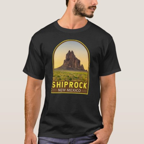 Shiprock New Mexico Retro Emblem Art Vintage T_Shirt