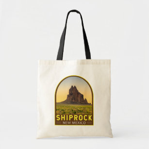 Shiprock New Mexico Retro Emblem Art Vintage Tote Bag