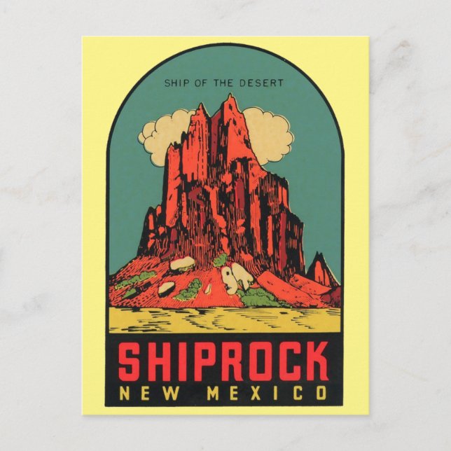 Shiprock, New Mexico vintage travel Postcard (Front)