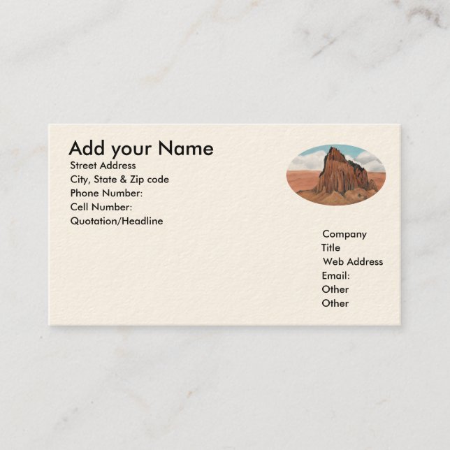 Shiprock ~ Tsé Bit' A'í ~  Business Card (Front)