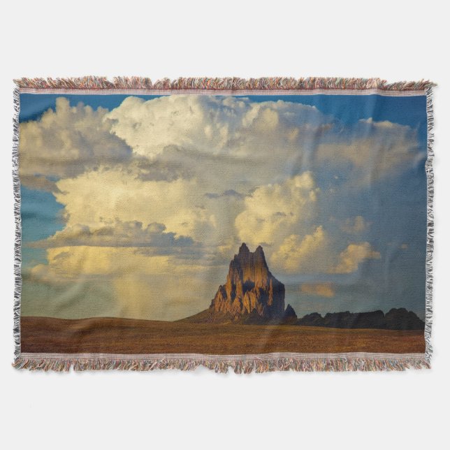 Shiprock vs. Thunderhead Throw Blanket (Front)