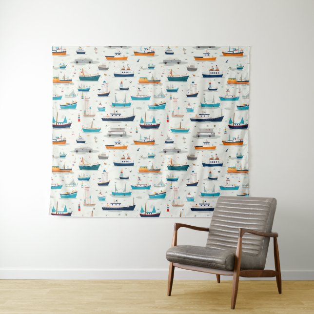 Ships Ahoy Background Tapestry (In Situ (Horizontal))