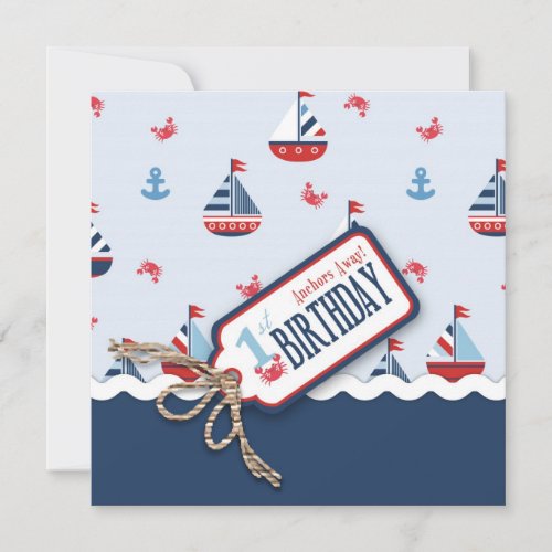 Ships Ahoy Birthday Invite Square 1